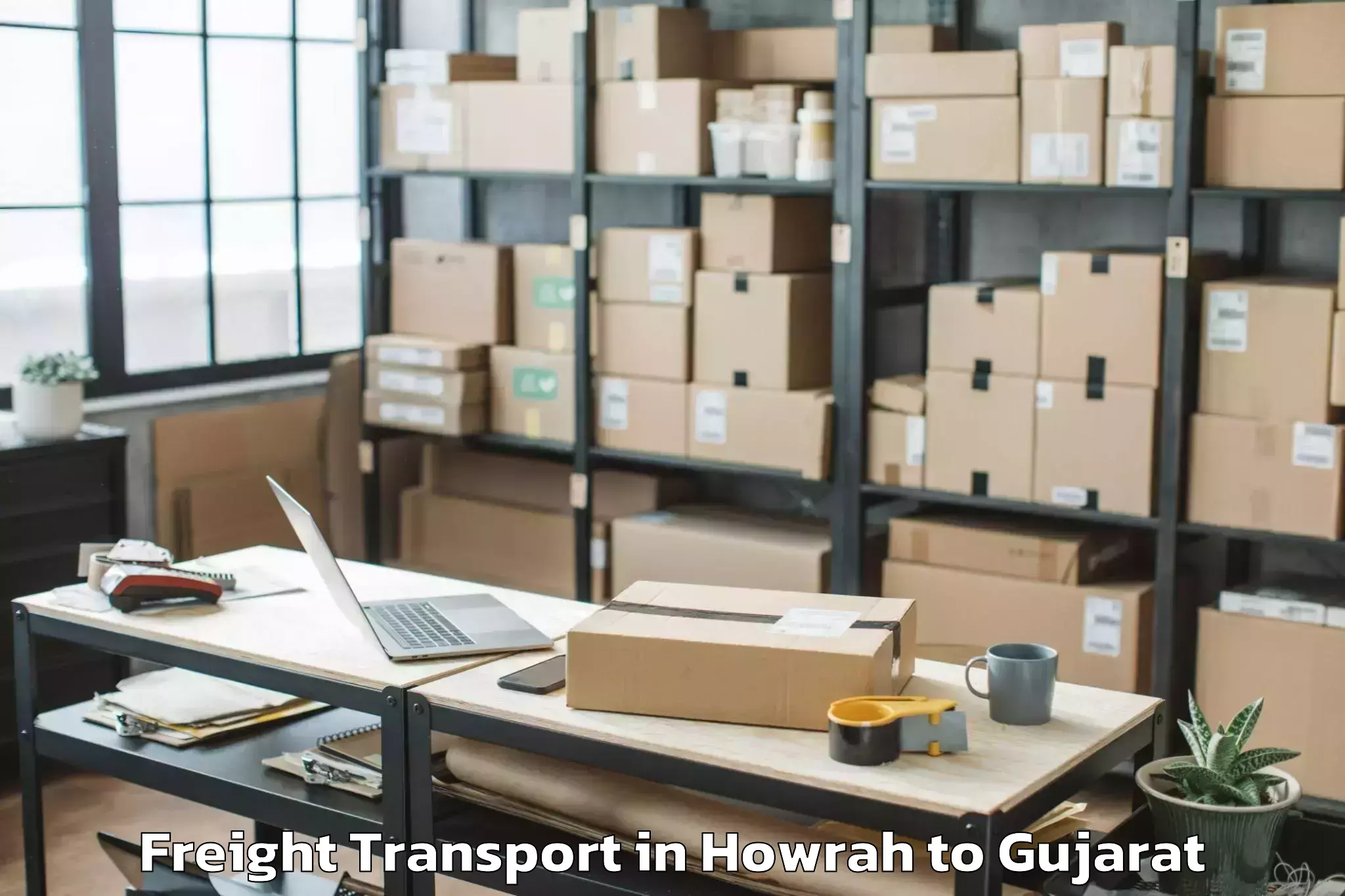 Easy Howrah to Kamdhenu University Gandhinaga Freight Transport Booking